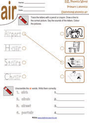 diphthong-air-worksheet